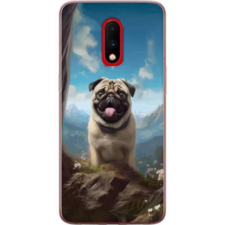 Mobilcover til OnePlus 7 med Glad Hund motiv i gruppen SMARTPHONES & TABLETS / Mobil Beskyttelse / OnePlus hos TP E-commerce Nordic AB (A56627)