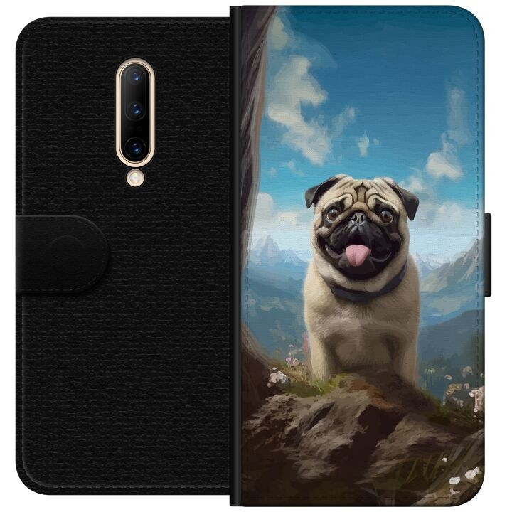 Tegnebogsetui til OnePlus 7 Pro med Glad Hund motiv i gruppen SMARTPHONES & TABLETS / Mobil Beskyttelse / OnePlus hos TP E-commerce Nordic AB (A56654)