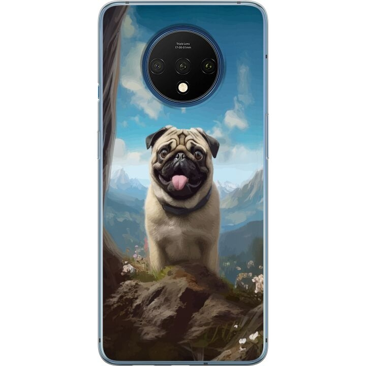 Mobilcover til OnePlus 7T med Glad Hund motiv i gruppen SMARTPHONES & TABLETS / Mobil Beskyttelse / OnePlus hos TP E-commerce Nordic AB (A56735)