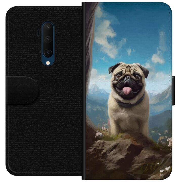 Tegnebogsetui til OnePlus 7T Pro med Glad Hund motiv i gruppen SMARTPHONES & TABLETS / Mobil Beskyttelse / OnePlus hos TP E-commerce Nordic AB (A56762)