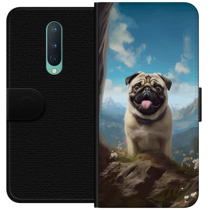 Tegnebogsetui til OnePlus 8 med Glad Hund motiv i gruppen SMARTPHONES & TABLETS / Mobil Beskyttelse / OnePlus hos TP E-commerce Nordic AB (A56816)