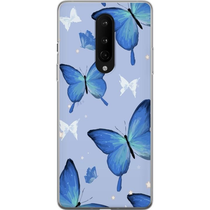 Mobilcover til OnePlus 8 med Blå sommerfugle motiv i gruppen SMARTPHONES & TABLETS / Mobil Beskyttelse / OnePlus hos TP E-commerce Nordic AB (A56841)