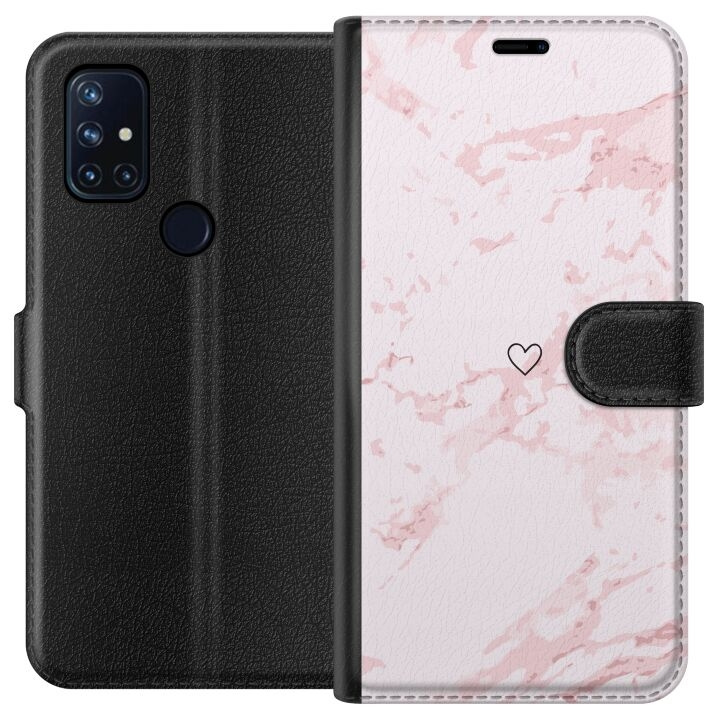 Tegnebogsetui til OnePlus Nord N10 5G med Rosa Hjerte motiv i gruppen SMARTPHONES & TABLETS / Mobil Beskyttelse / OnePlus hos TP E-commerce Nordic AB (A57226)