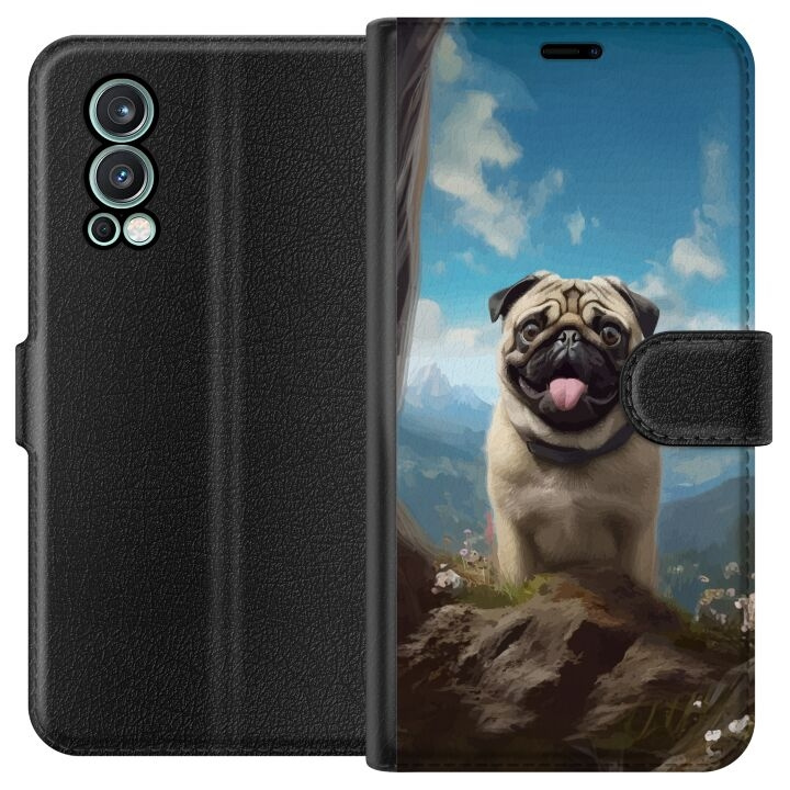 Tegnebogsetui til OnePlus Nord 2 5G med Glad Hund motiv i gruppen SMARTPHONES & TABLETS / Mobil Beskyttelse / OnePlus hos TP E-commerce Nordic AB (A57329)