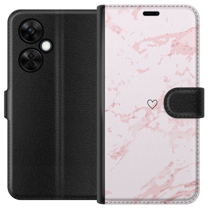 Tegnebogsetui til OnePlus Nord CE3 med Rosa Hjerte motiv i gruppen SMARTPHONES & TABLETS / Mobil Beskyttelse / OnePlus hos TP E-commerce Nordic AB (A57685)