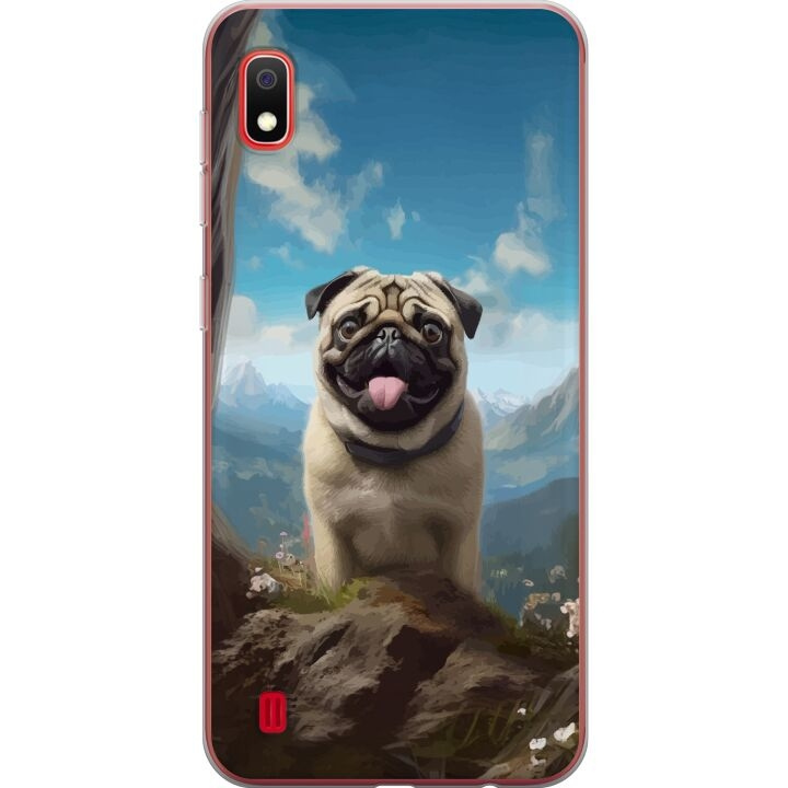 Mobilcover til Samsung Galaxy A10 med Glad Hund motiv i gruppen SMARTPHONES & TABLETS / Mobil Beskyttelse / Samsung hos TP E-commerce Nordic AB (A58517)