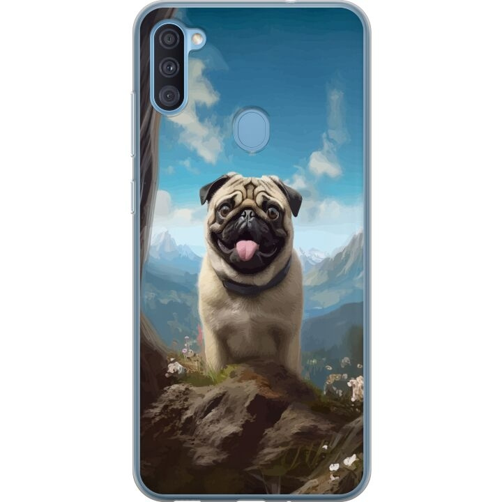 Mobilcover til Samsung Galaxy A11 med Glad Hund motiv i gruppen SMARTPHONES & TABLETS / Mobil Beskyttelse / Samsung hos TP E-commerce Nordic AB (A58571)