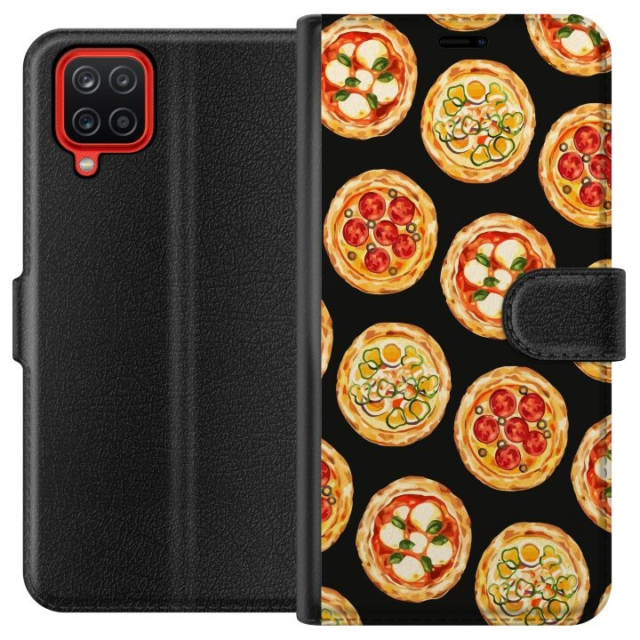 Tegnebogsetui til Samsung Galaxy A12 med Pizza motiv i gruppen SMARTPHONES & TABLETS / Mobil Beskyttelse / Samsung hos TP E-commerce Nordic AB (A58593)