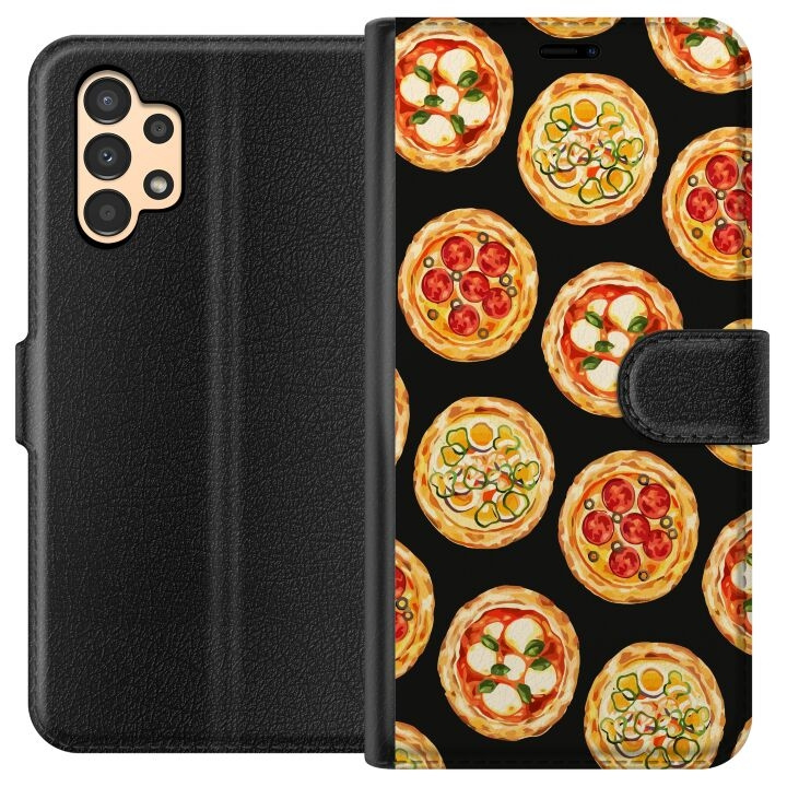 Tegnebogsetui til Samsung Galaxy A13 med Pizza motiv i gruppen SMARTPHONES & TABLETS / Mobil Beskyttelse / Samsung hos TP E-commerce Nordic AB (A58647)