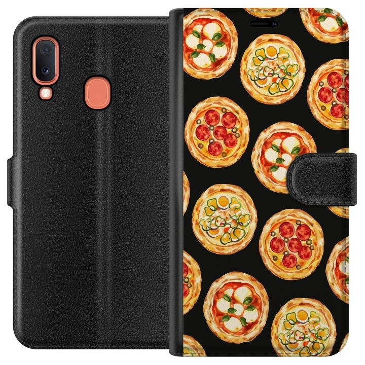 Tegnebogsetui til Samsung Galaxy A20e med Pizza motiv i gruppen SMARTPHONES & TABLETS / Mobil Beskyttelse / Samsung hos TP E-commerce Nordic AB (A58809)