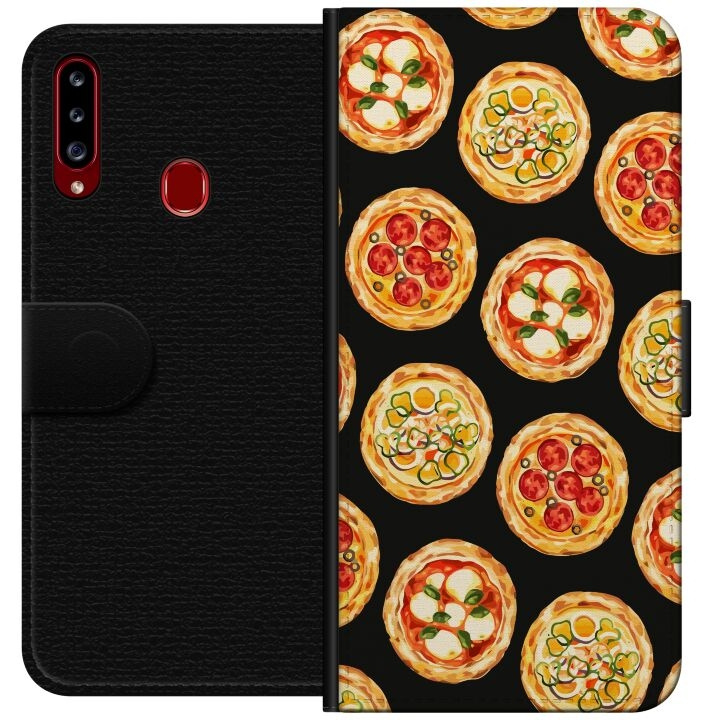 Tegnebogsetui til Samsung Galaxy A20s med Pizza motiv i gruppen SMARTPHONES & TABLETS / Mobil Beskyttelse / Samsung hos TP E-commerce Nordic AB (A58863)