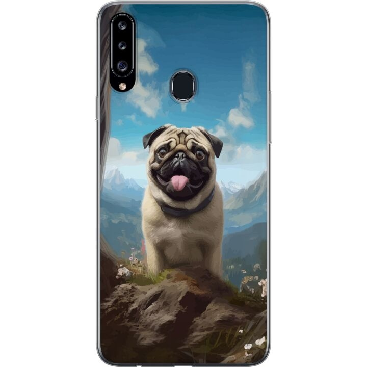 Mobilcover til Samsung Galaxy A20s med Glad Hund motiv i gruppen SMARTPHONES & TABLETS / Mobil Beskyttelse / Samsung hos TP E-commerce Nordic AB (A58895)