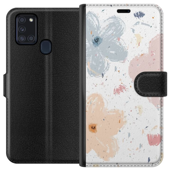 Tegnebogsetui til Samsung Galaxy A21s med Blomster motiv i gruppen SMARTPHONES & TABLETS / Mobil Beskyttelse / Samsung hos TP E-commerce Nordic AB (A58916)