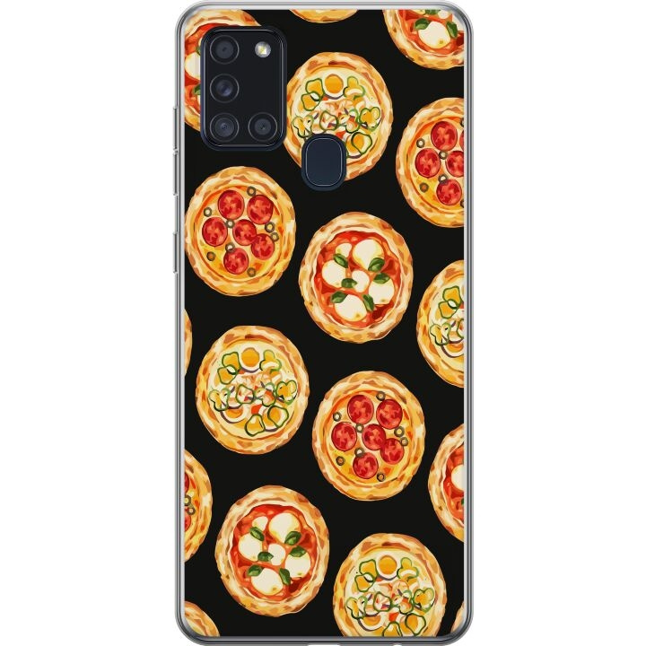 Mobilcover til Samsung Galaxy A21s med Pizza motiv i gruppen SMARTPHONES & TABLETS / Mobil Beskyttelse / Samsung hos TP E-commerce Nordic AB (A58944)