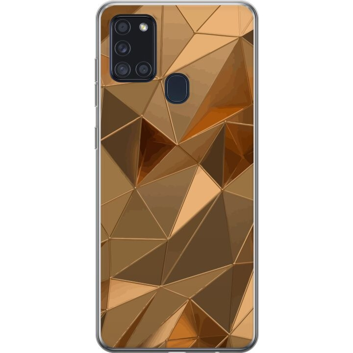 Mobilcover til Samsung Galaxy A21s med 3D Guld motiv i gruppen SMARTPHONES & TABLETS / Mobil Beskyttelse / Samsung hos TP E-commerce Nordic AB (A58955)