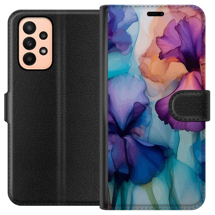 Tegnebogsetui til Samsung Galaxy A23 med Magiske blomster motiv i gruppen SMARTPHONES & TABLETS / Mobil Beskyttelse / Samsung hos TP E-commerce Nordic AB (A59015)