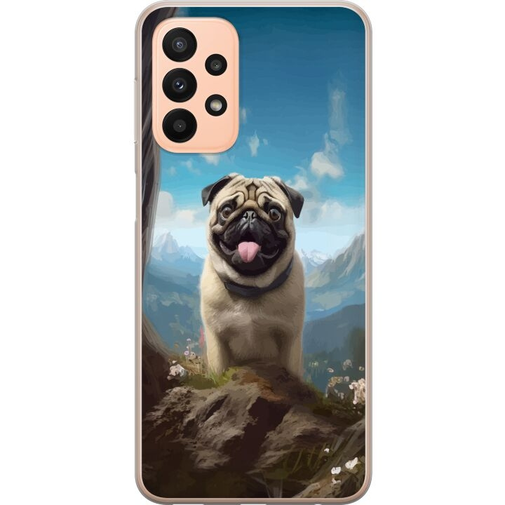 Mobilcover til Samsung Galaxy A23 med Glad Hund motiv i gruppen SMARTPHONES & TABLETS / Mobil Beskyttelse / Samsung hos TP E-commerce Nordic AB (A59057)