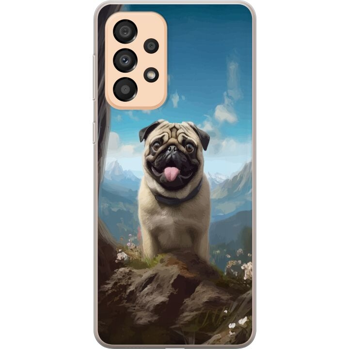 Mobilcover til Samsung Galaxy A33 5G med Glad Hund motiv i gruppen SMARTPHONES & TABLETS / Mobil Beskyttelse / Samsung hos TP E-commerce Nordic AB (A59300)