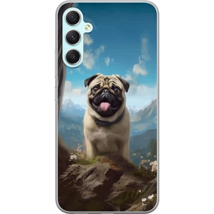 Mobilcover til Samsung Galaxy A34 med Glad Hund motiv i gruppen SMARTPHONES & TABLETS / Mobil Beskyttelse / Samsung hos TP E-commerce Nordic AB (A59354)