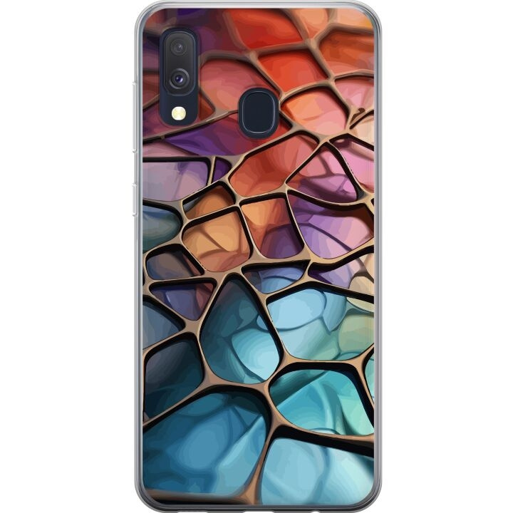 Mobilcover til Samsung Galaxy A40 med Metallict mønster motiv i gruppen SMARTPHONES & TABLETS / Mobil Beskyttelse / Samsung hos TP E-commerce Nordic AB (A59481)