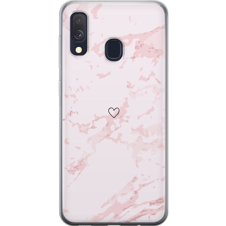 Mobilcover til Samsung Galaxy A40 med Rosa Hjerte motiv i gruppen SMARTPHONES & TABLETS / Mobil Beskyttelse / Samsung hos TP E-commerce Nordic AB (A59494)