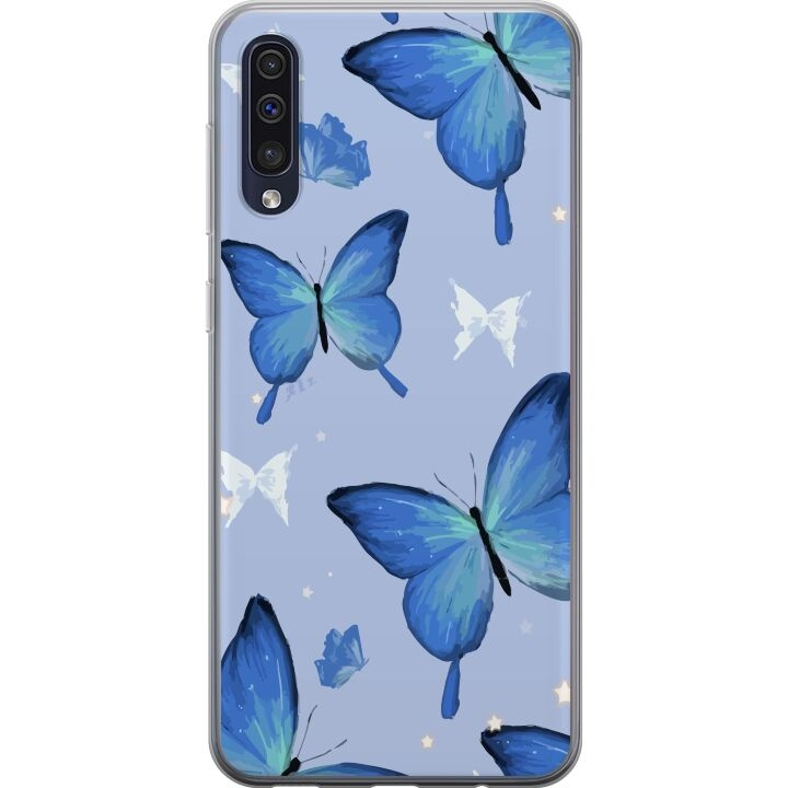 Mobilcover til Samsung Galaxy A50 med Blå sommerfugle motiv i gruppen SMARTPHONES & TABLETS / Mobil Beskyttelse / Samsung hos TP E-commerce Nordic AB (A59649)