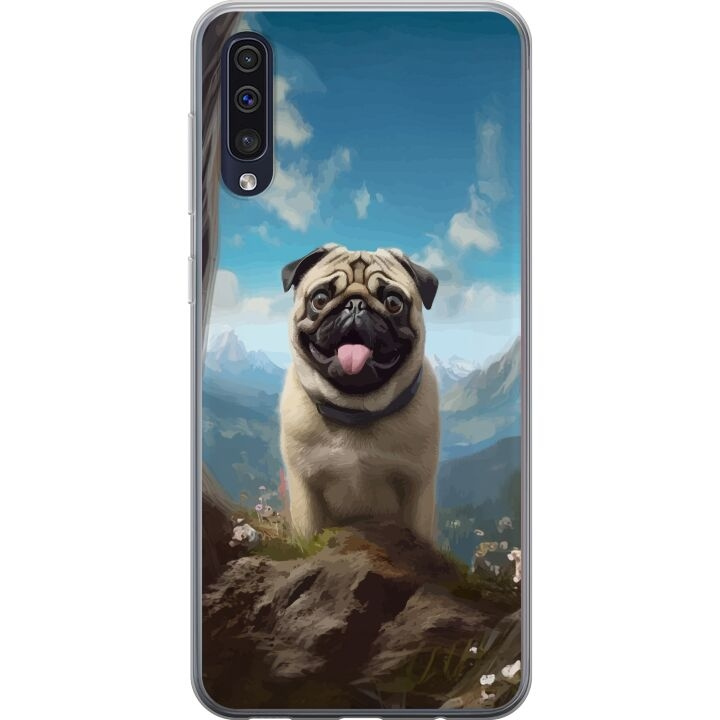 Mobilcover til Samsung Galaxy A50 med Glad Hund motiv i gruppen SMARTPHONES & TABLETS / Mobil Beskyttelse / Samsung hos TP E-commerce Nordic AB (A59651)