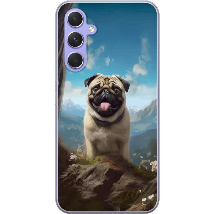 Mobilcover til Samsung Galaxy A54 med Glad Hund motiv i gruppen SMARTPHONES & TABLETS / Mobil Beskyttelse / Samsung hos TP E-commerce Nordic AB (A59921)