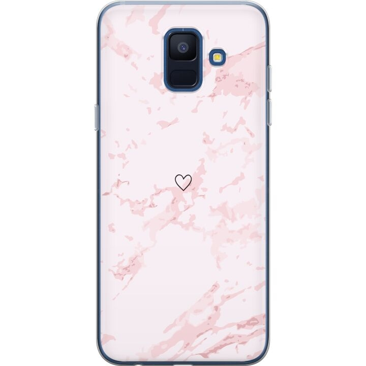 Mobilcover til Samsung Galaxy A6 (2018) med Rosa Hjerte motiv i gruppen SMARTPHONES & TABLETS / Mobil Beskyttelse / Samsung hos TP E-commerce Nordic AB (A60007)