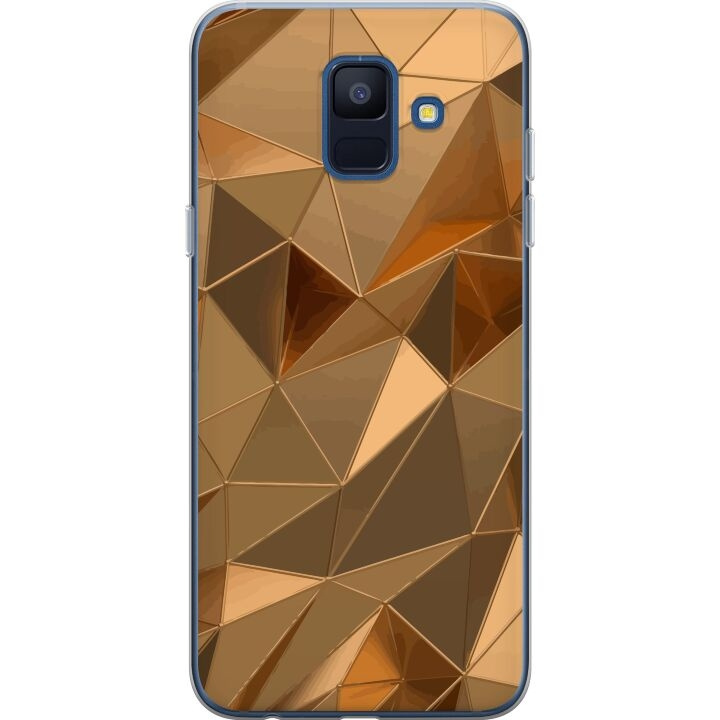 Mobilcover til Samsung Galaxy A6 (2018) med 3D Guld motiv i gruppen SMARTPHONES & TABLETS / Mobil Beskyttelse / Samsung hos TP E-commerce Nordic AB (A60008)