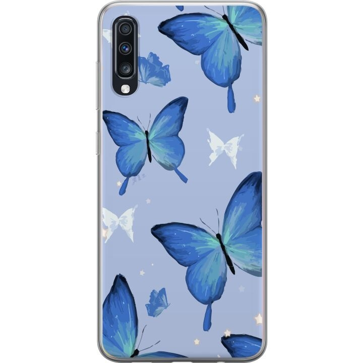 Mobilcover til Samsung Galaxy A70 med Blå sommerfugle motiv i gruppen SMARTPHONES & TABLETS / Mobil Beskyttelse / Samsung hos TP E-commerce Nordic AB (A60027)