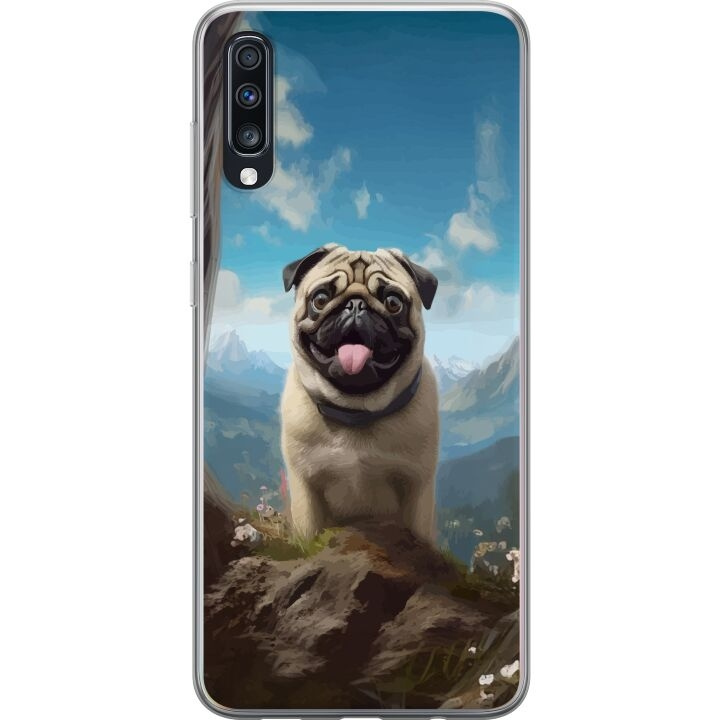 Mobilcover til Samsung Galaxy A70 med Glad Hund motiv i gruppen SMARTPHONES & TABLETS / Mobil Beskyttelse / Samsung hos TP E-commerce Nordic AB (A60029)