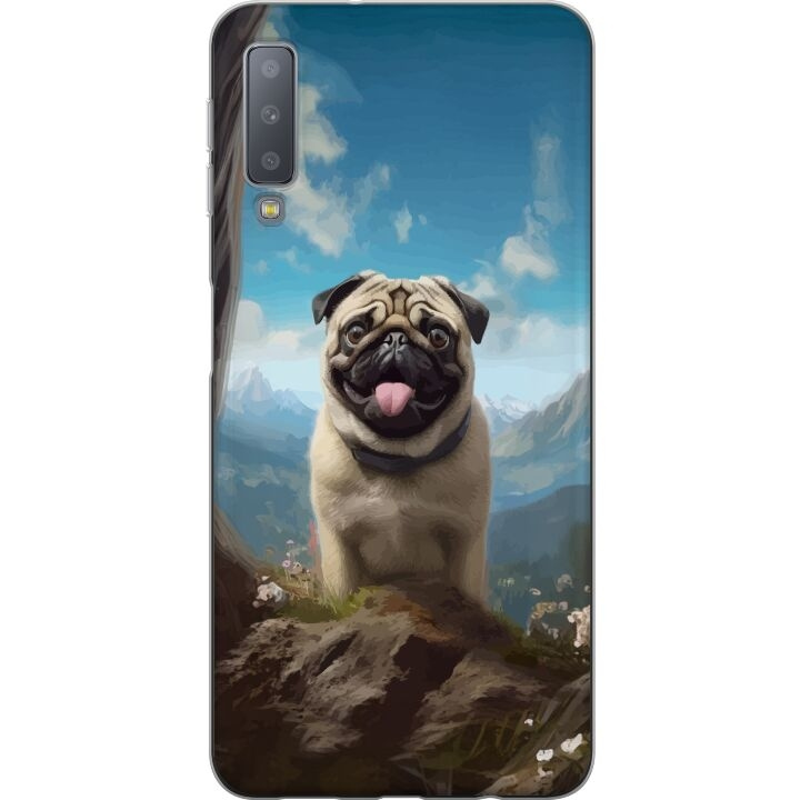 Mobilcover til Samsung Galaxy A7 (2018) med Glad Hund motiv i gruppen SMARTPHONES & TABLETS / Mobil Beskyttelse / Samsung hos TP E-commerce Nordic AB (A60218)