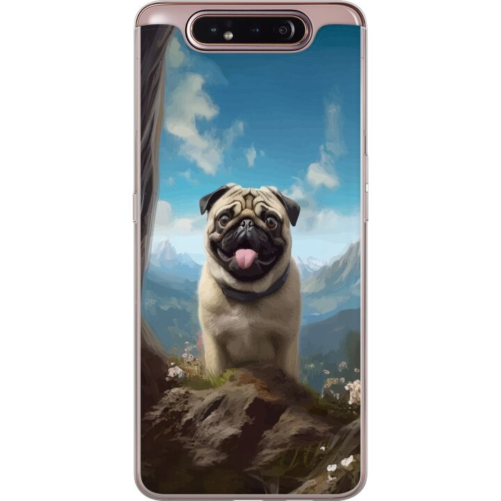 Mobilcover til Samsung Galaxy A80 med Glad Hund motiv i gruppen SMARTPHONES & TABLETS / Mobil Beskyttelse / Samsung hos TP E-commerce Nordic AB (A60245)