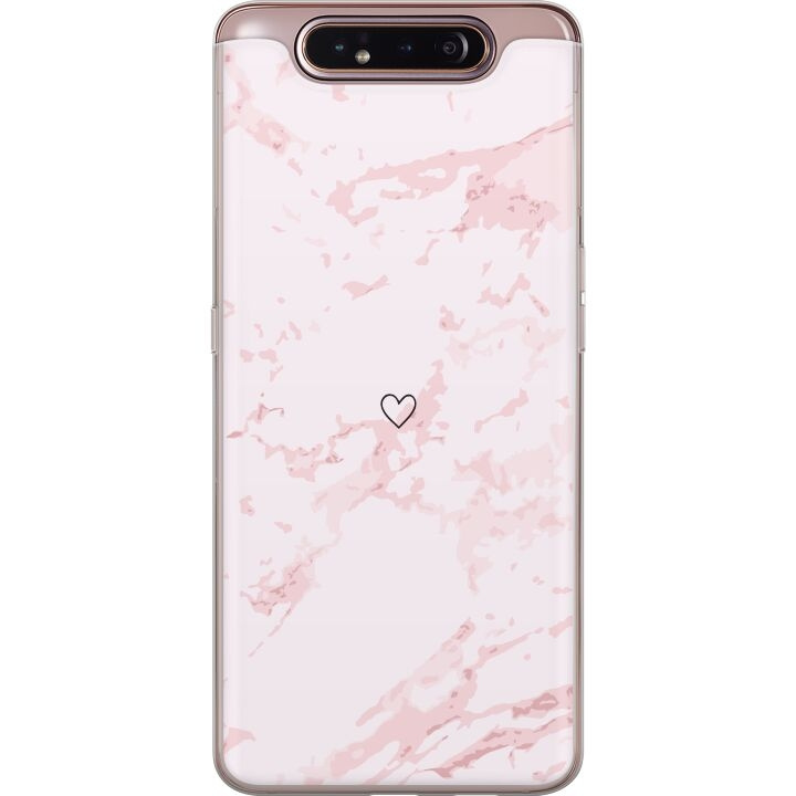 Mobilcover til Samsung Galaxy A80 med Rosa Hjerte motiv i gruppen SMARTPHONES & TABLETS / Mobil Beskyttelse / Samsung hos TP E-commerce Nordic AB (A60250)