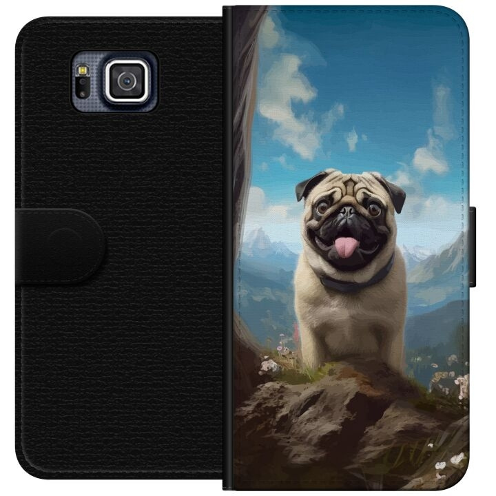 Tegnebogsetui til Samsung Galaxy Alpha med Glad Hund motiv i gruppen SMARTPHONES & TABLETS / Mobil Beskyttelse / Samsung hos TP E-commerce Nordic AB (A60353)