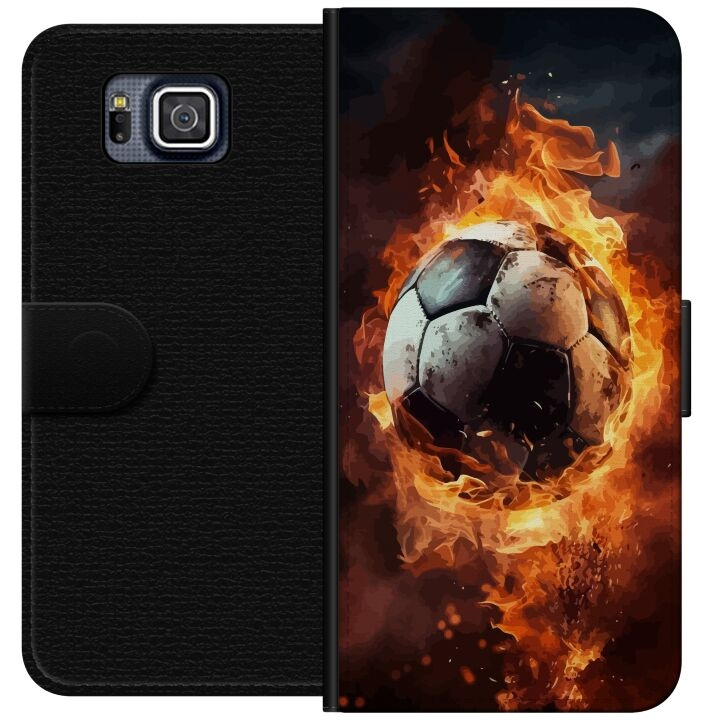 Tegnebogsetui til Samsung Galaxy Alpha med Fodbold motiv i gruppen SMARTPHONES & TABLETS / Mobil Beskyttelse / Samsung hos TP E-commerce Nordic AB (A60356)