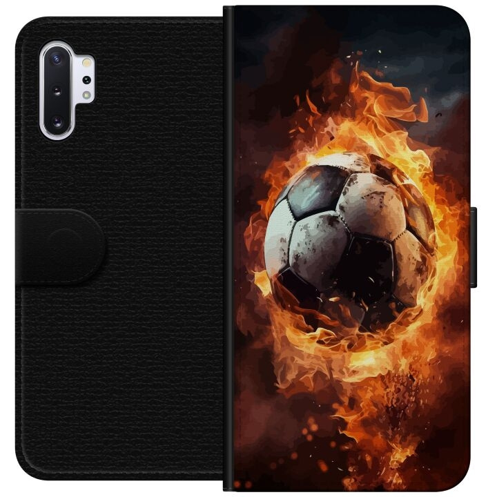 Tegnebogsetui til Samsung Galaxy Note10+ med Fodbold motiv i gruppen SMARTPHONES & TABLETS / Mobil Beskyttelse / Samsung hos TP E-commerce Nordic AB (A60599)