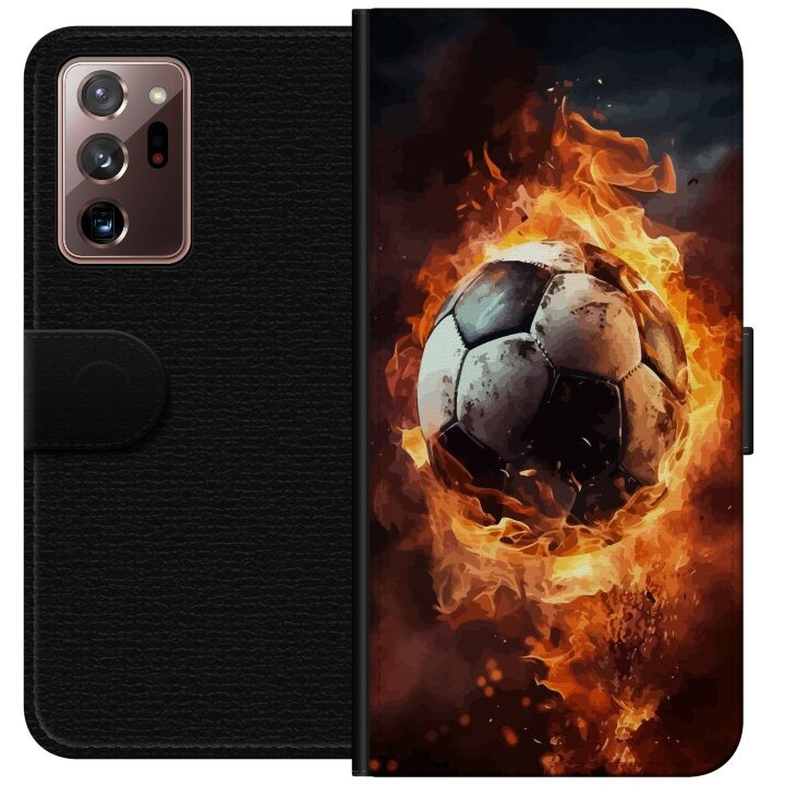 Tegnebogsetui til Samsung Galaxy Note20 Ultra med Fodbold motiv i gruppen SMARTPHONES & TABLETS / Mobil Beskyttelse / Samsung hos TP E-commerce Nordic AB (A60707)