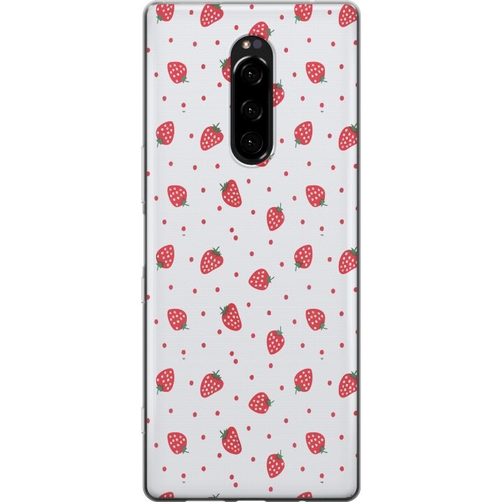 Mobilcover til Sony Xperia 1 med Jordbær motiv i gruppen SMARTPHONES & TABLETS / Mobil Beskyttelse / Sony hos TP E-commerce Nordic AB (A60811)