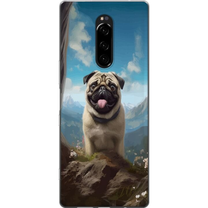 Mobilcover til Sony Xperia 1 med Glad Hund motiv i gruppen SMARTPHONES & TABLETS / Mobil Beskyttelse / Sony hos TP E-commerce Nordic AB (A60812)