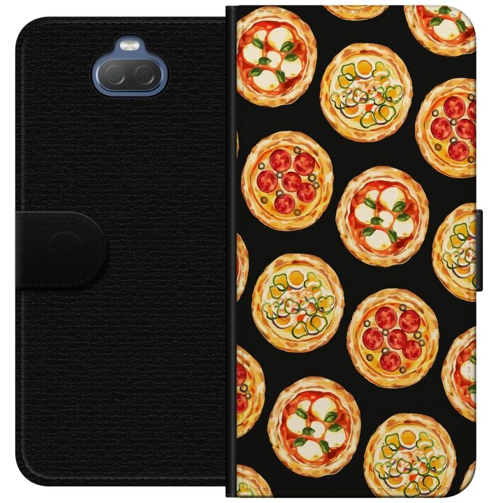 Tegnebogsetui til Sony Xperia 10 med Pizza motiv i gruppen SMARTPHONES & TABLETS / Mobil Beskyttelse / Sony hos TP E-commerce Nordic AB (A60834)