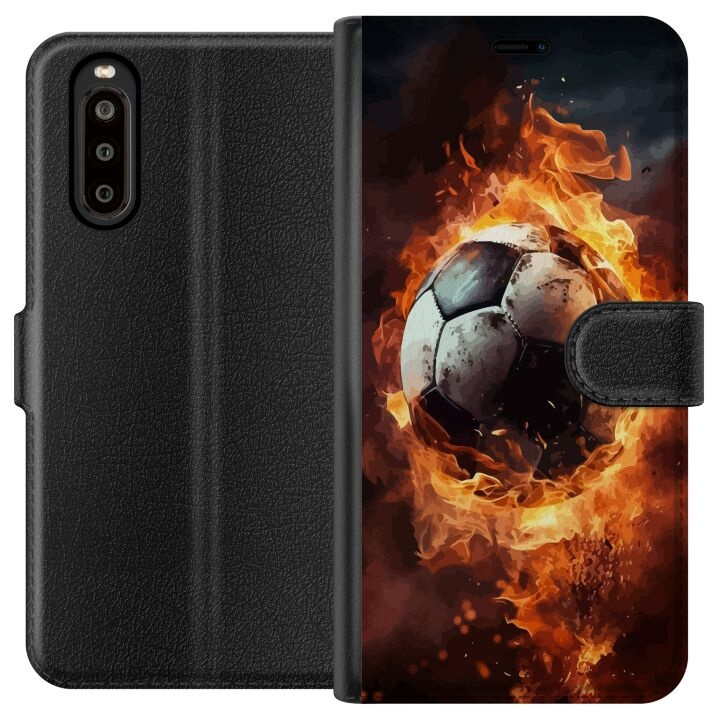 Tegnebogsetui til Sony Xperia 10 II med Fodbold motiv i gruppen SMARTPHONES & TABLETS / Mobil Beskyttelse / Sony hos TP E-commerce Nordic AB (A60869)