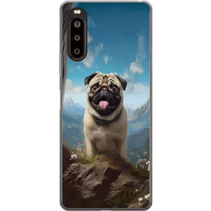 Mobilcover til Sony Xperia 10 II med Glad Hund motiv i gruppen SMARTPHONES & TABLETS / Mobil Beskyttelse / Sony hos TP E-commerce Nordic AB (A60893)