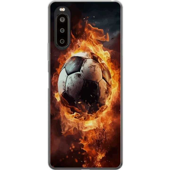 Mobilcover til Sony Xperia 10 II med Fodbold motiv i gruppen SMARTPHONES & TABLETS / Mobil Beskyttelse / Sony hos TP E-commerce Nordic AB (A60896)