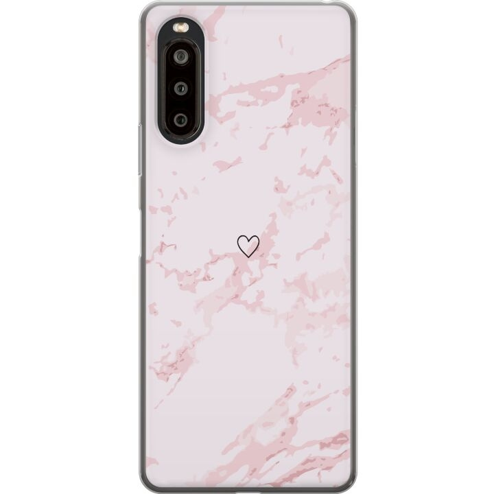 Mobilcover til Sony Xperia 10 II med Rosa Hjerte motiv i gruppen SMARTPHONES & TABLETS / Mobil Beskyttelse / Sony hos TP E-commerce Nordic AB (A60898)