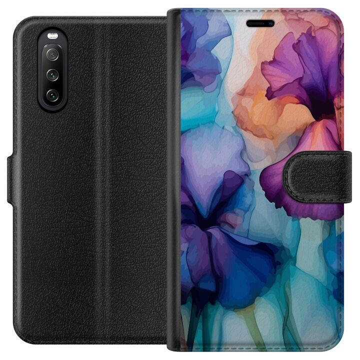 Tegnebogsetui til Sony Xperia 10 III med Magiske blomster motiv i gruppen SMARTPHONES & TABLETS / Mobil Beskyttelse / Sony hos TP E-commerce Nordic AB (A60905)