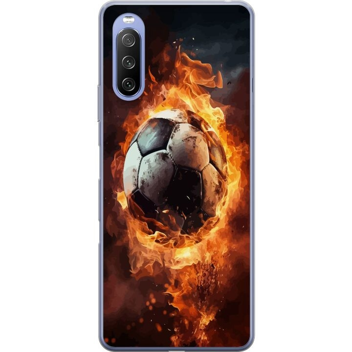 Mobilcover til Sony Xperia 10 III Lite med Fodbold motiv i gruppen SMARTPHONES & TABLETS / Mobil Beskyttelse / Sony hos TP E-commerce Nordic AB (A60977)