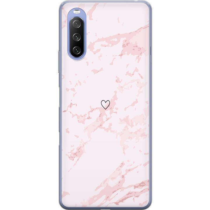 Mobilcover til Sony Xperia 10 III Lite med Rosa Hjerte motiv i gruppen SMARTPHONES & TABLETS / Mobil Beskyttelse / Sony hos TP E-commerce Nordic AB (A60979)