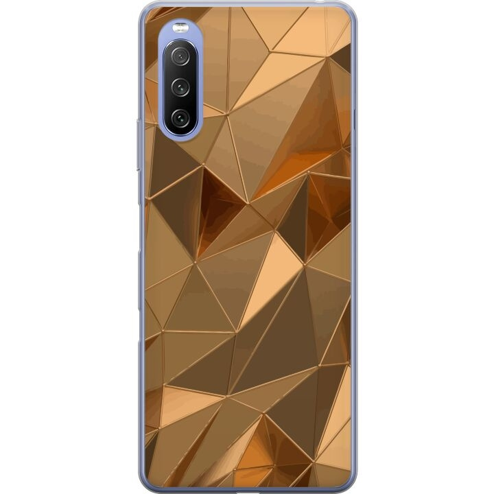 Mobilcover til Sony Xperia 10 III Lite med 3D Guld motiv i gruppen SMARTPHONES & TABLETS / Mobil Beskyttelse / Sony hos TP E-commerce Nordic AB (A60980)